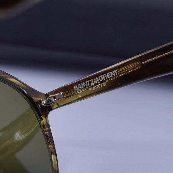 Saint Laurent SL432 SLIM 005 Aviator Sunglasses - Havana/Green - Picture 9 of 10